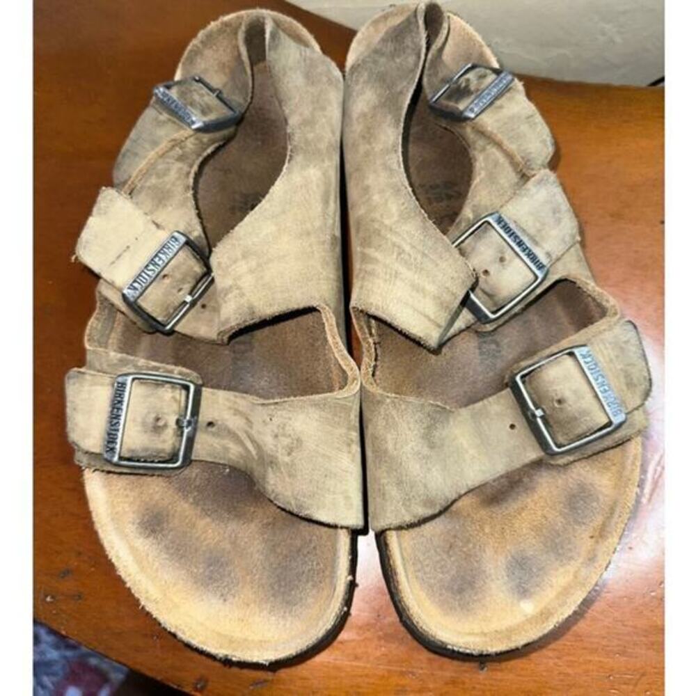 Birkenstock‎ Milano Brown Leather Sandals Size US 9.5 EU 42 Regular
